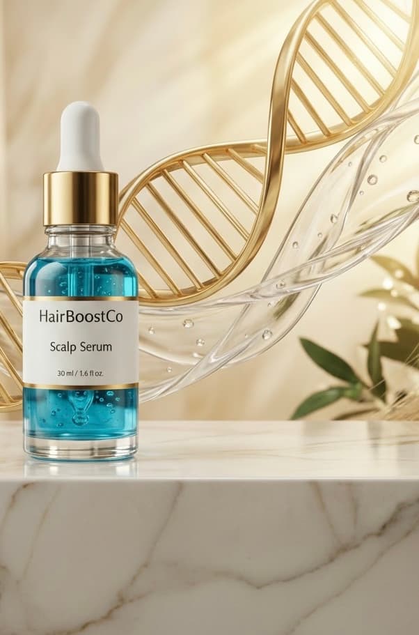 HairBoostCo Scalp Serum bottle with dropper